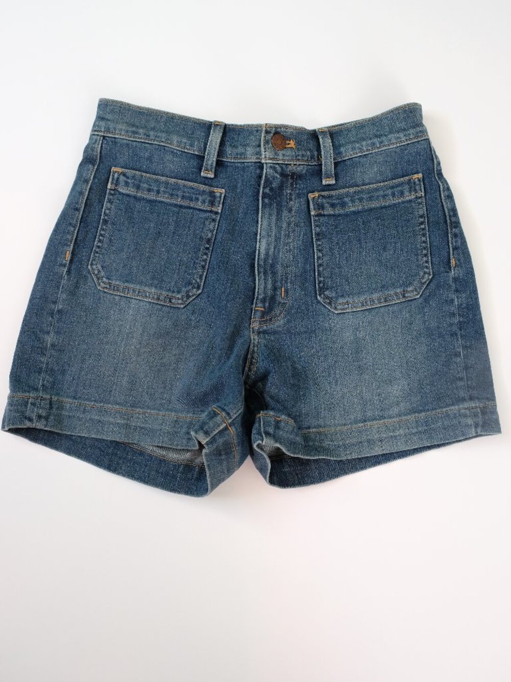 NEW J CREW Factory Patch Pocket Jean Shorts Denim sz 27 4
